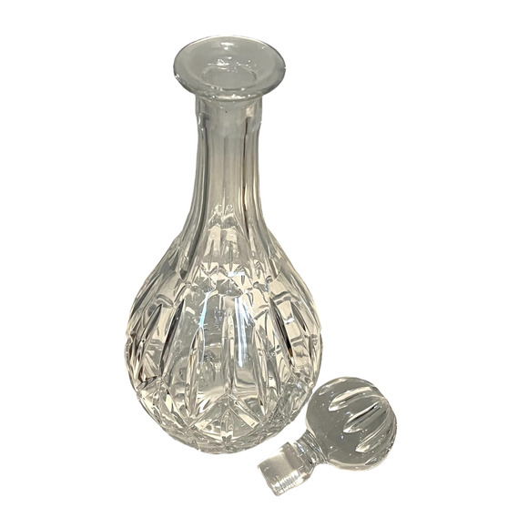 BLOCK Lead CRYSTAL DECANTER & STOPPER 13” Tall Clear Glass Wine Liquor Bottle - Picture 6 of 9